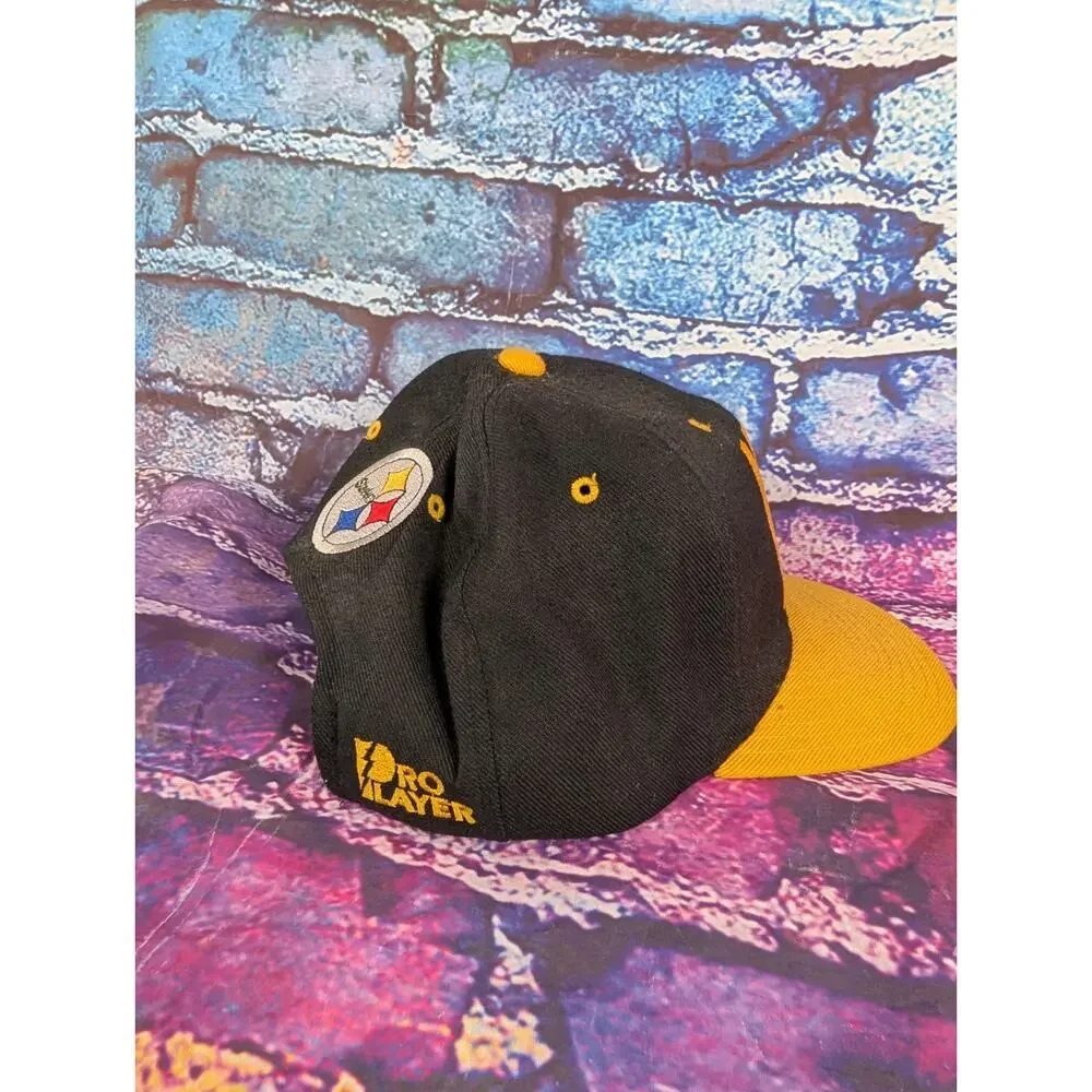 Vintage Pittsburgh Steelers Pro Player NFL Snapback Hat Cap '90s Logo Wool Blend